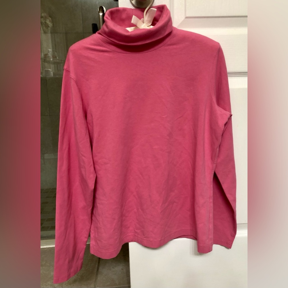 Pink Turtleneck Long Sleeve Top